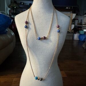 EMMONS Elegant Gold Tone and Multicolor Beaded Necklace